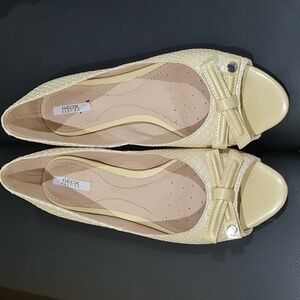 3 For $55 Geox yellow peeptoe flats